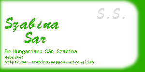 szabina sar business card