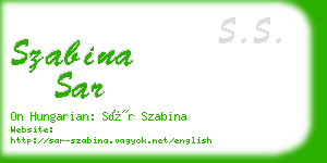 szabina sar business card